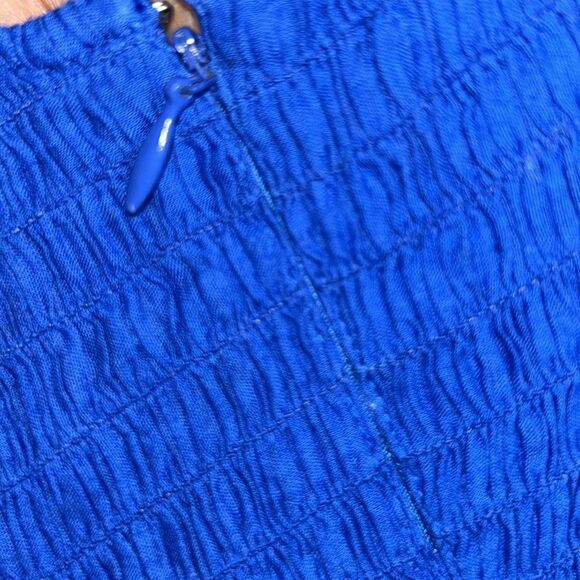 Happy Nature Royal Blue Ruffle Cotton Dress(Size Medium) - Picture 7 of 9